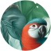 Tropikal Papağan ve Yaprak Desenli Dijital Baskı Duvar Kağıdı